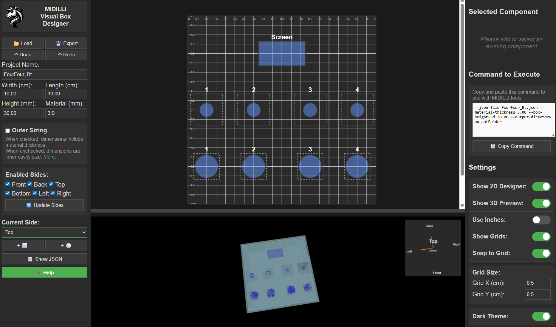 MIDILLI Visual Box Designer - Free Browser-Based 2D and 3D Box Creation for free MIDILLI Tools.